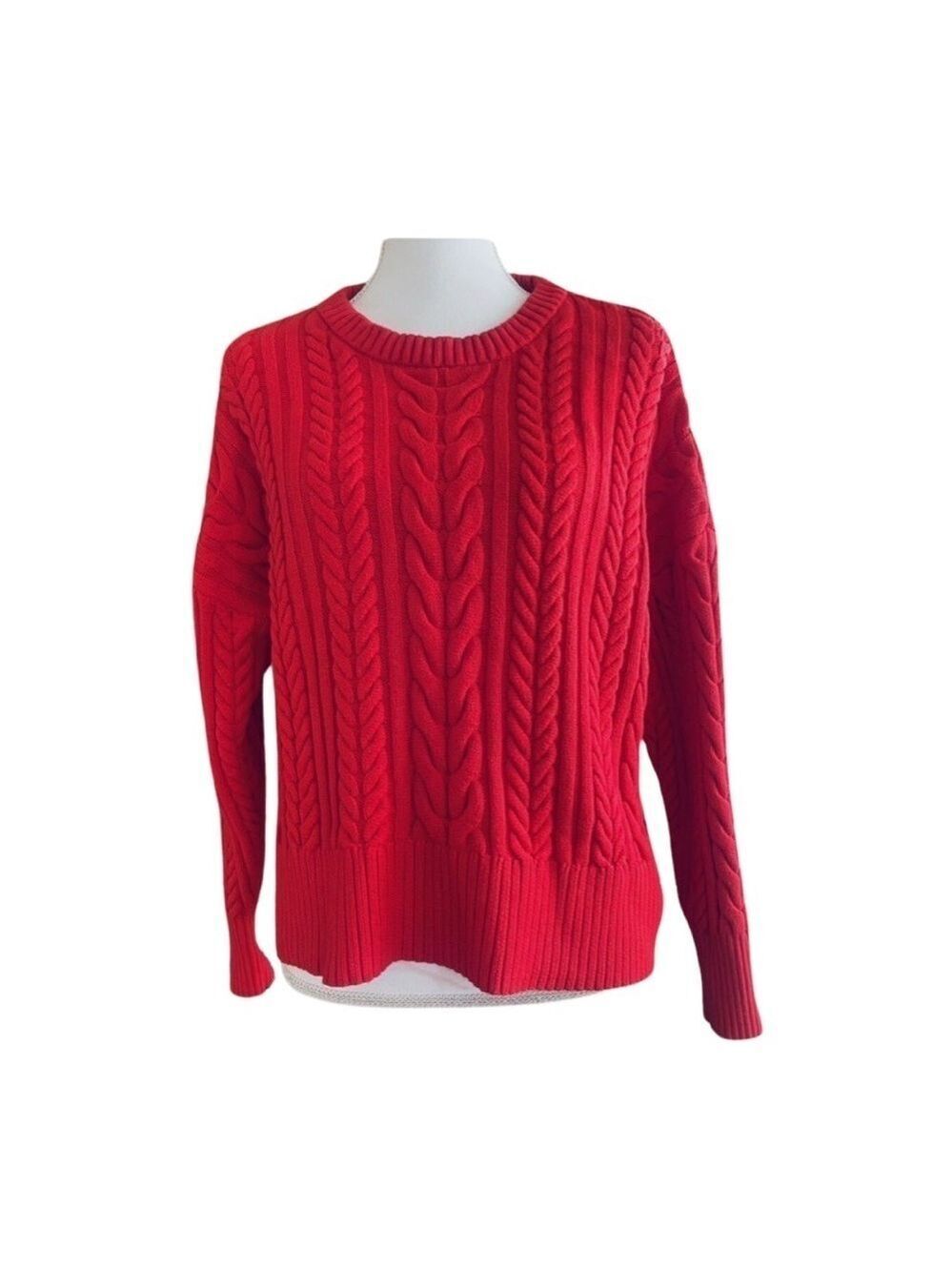 Philosophy Long Sleeve Red Cable Knit Sweater NWT Size S